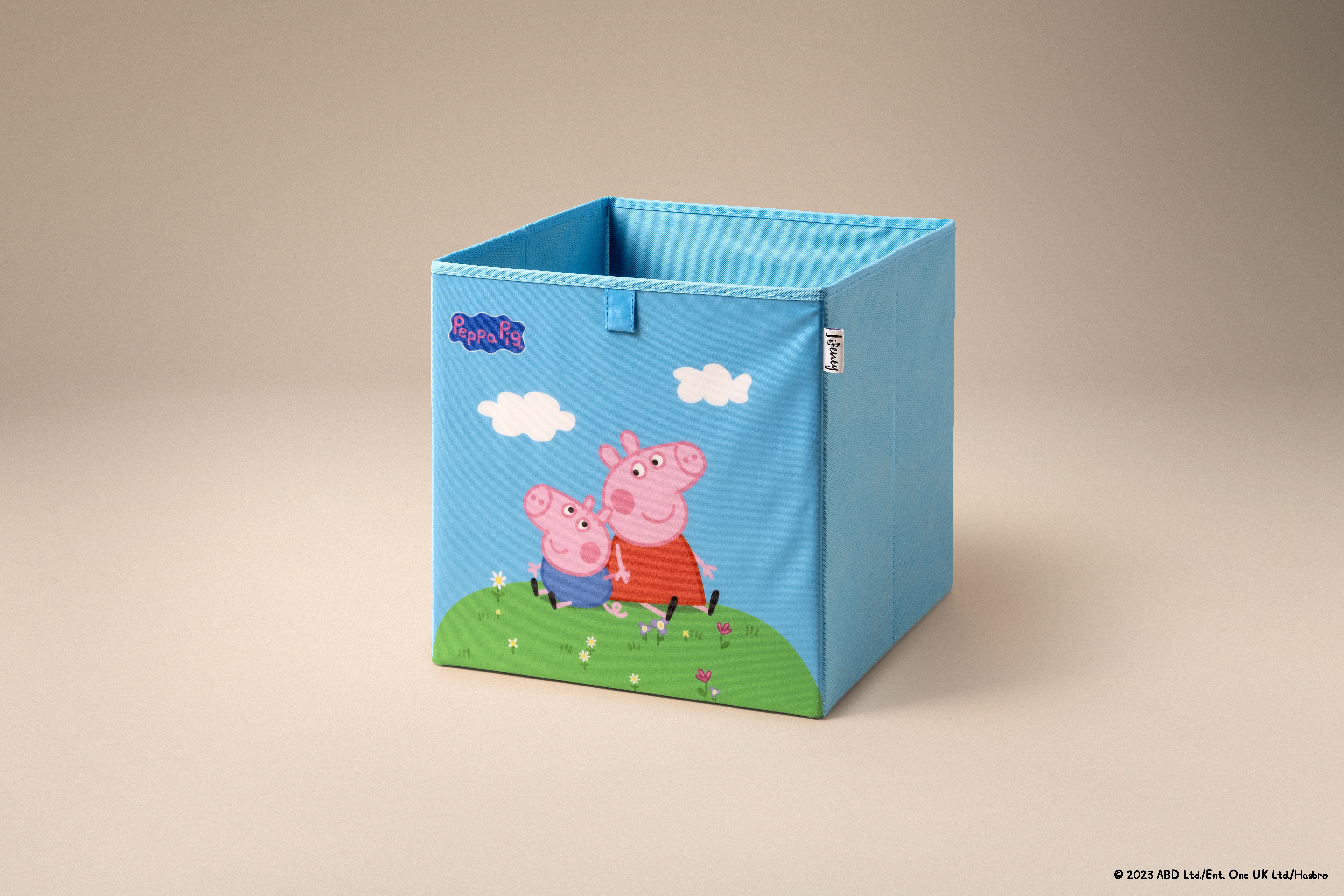 Caja de Almacenaje Lifeney – Peppa Pig y George sentados, caja de almacenamiento para niños, diseño de Peppa Pig, garantía de 5 años
