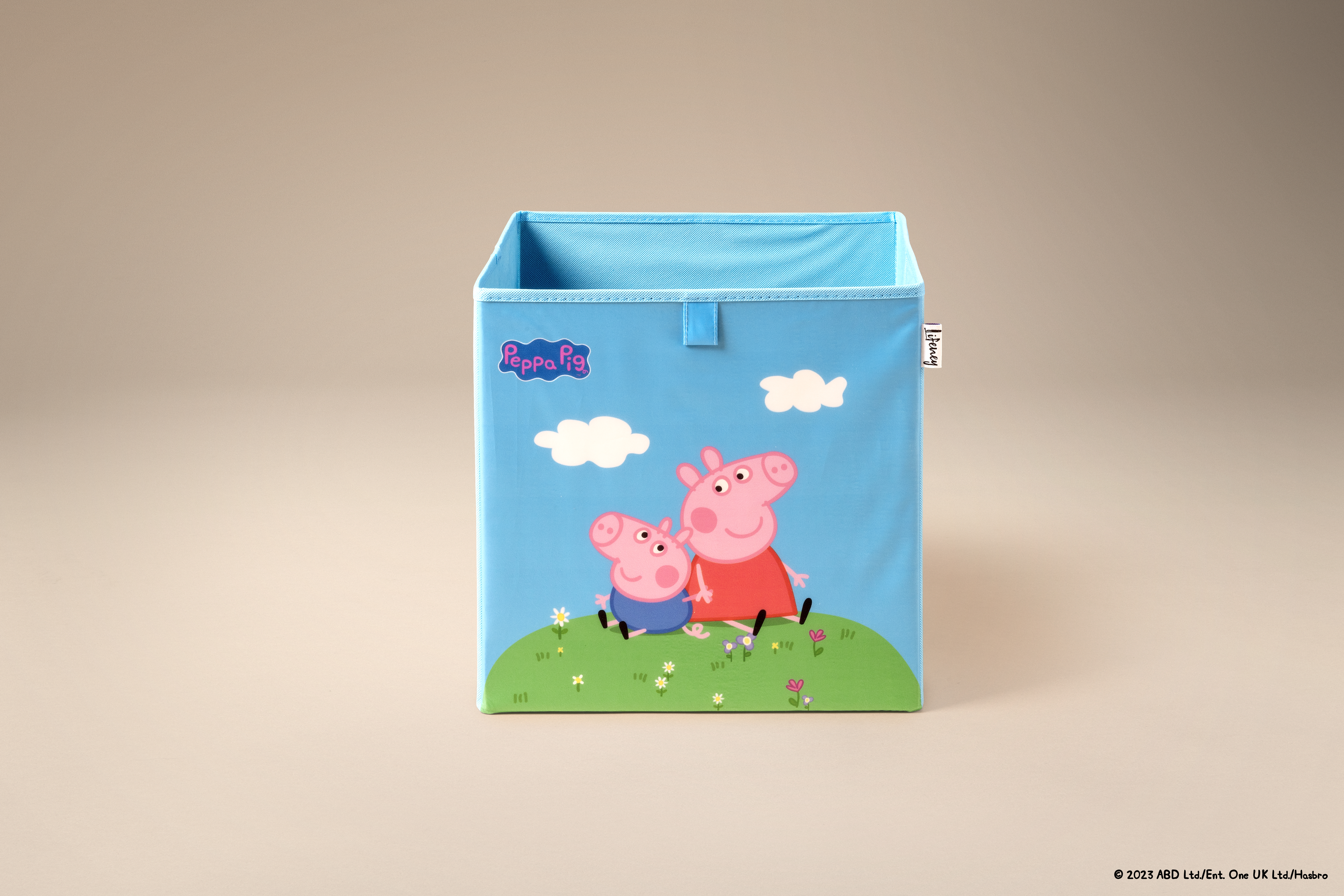  Aufbewahrungsbox Lifeney – Peppa y George sentados, caja de almacenamiento para niños, diseño de Peppa Pig, garantía de 5 años