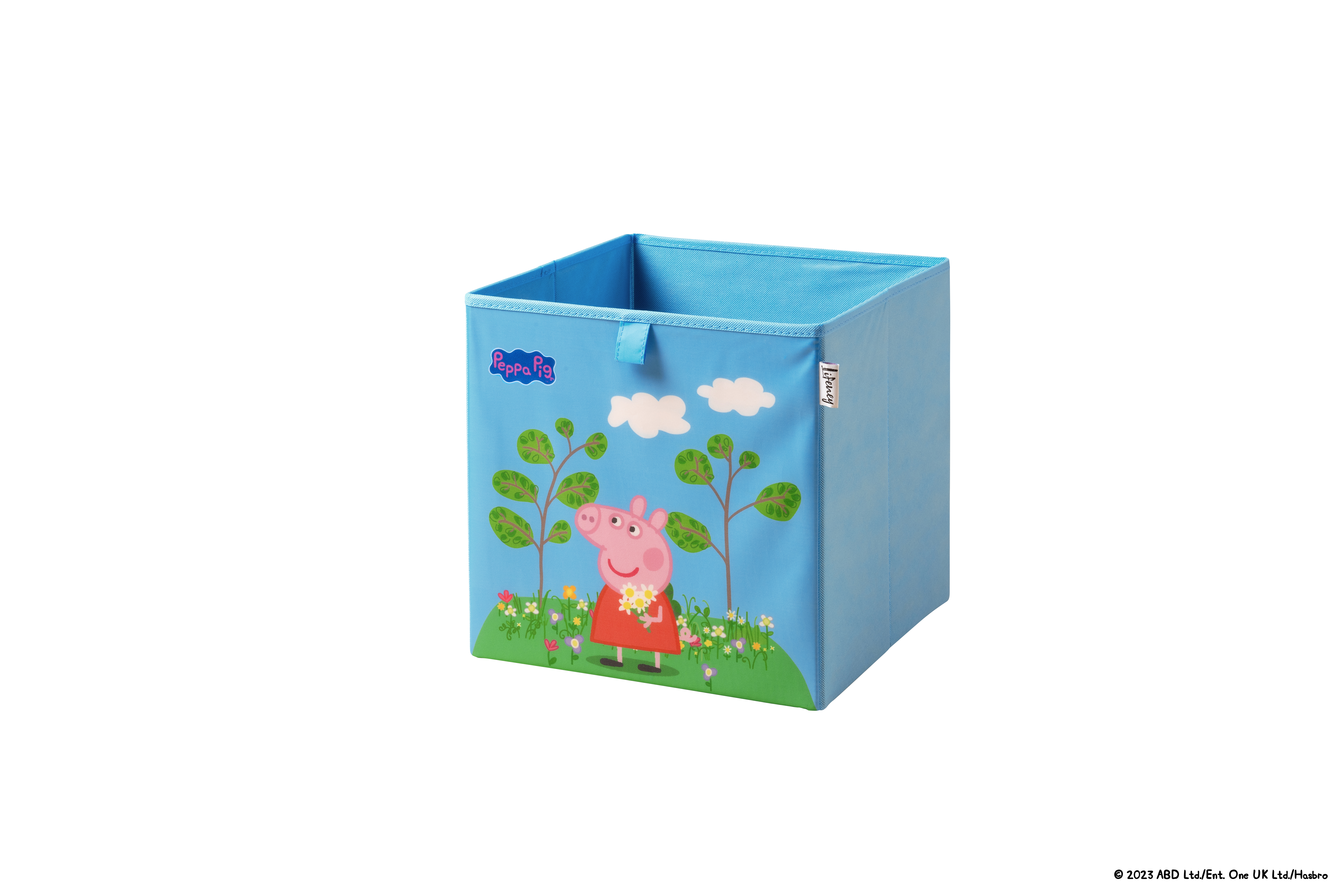 Lifeney - Caja de Almacenamiento Peppa en Prado de Flores, Ideal para Juguetes y Accesorios, Diseño de Peppa Pig, con 5 Años de Garantía