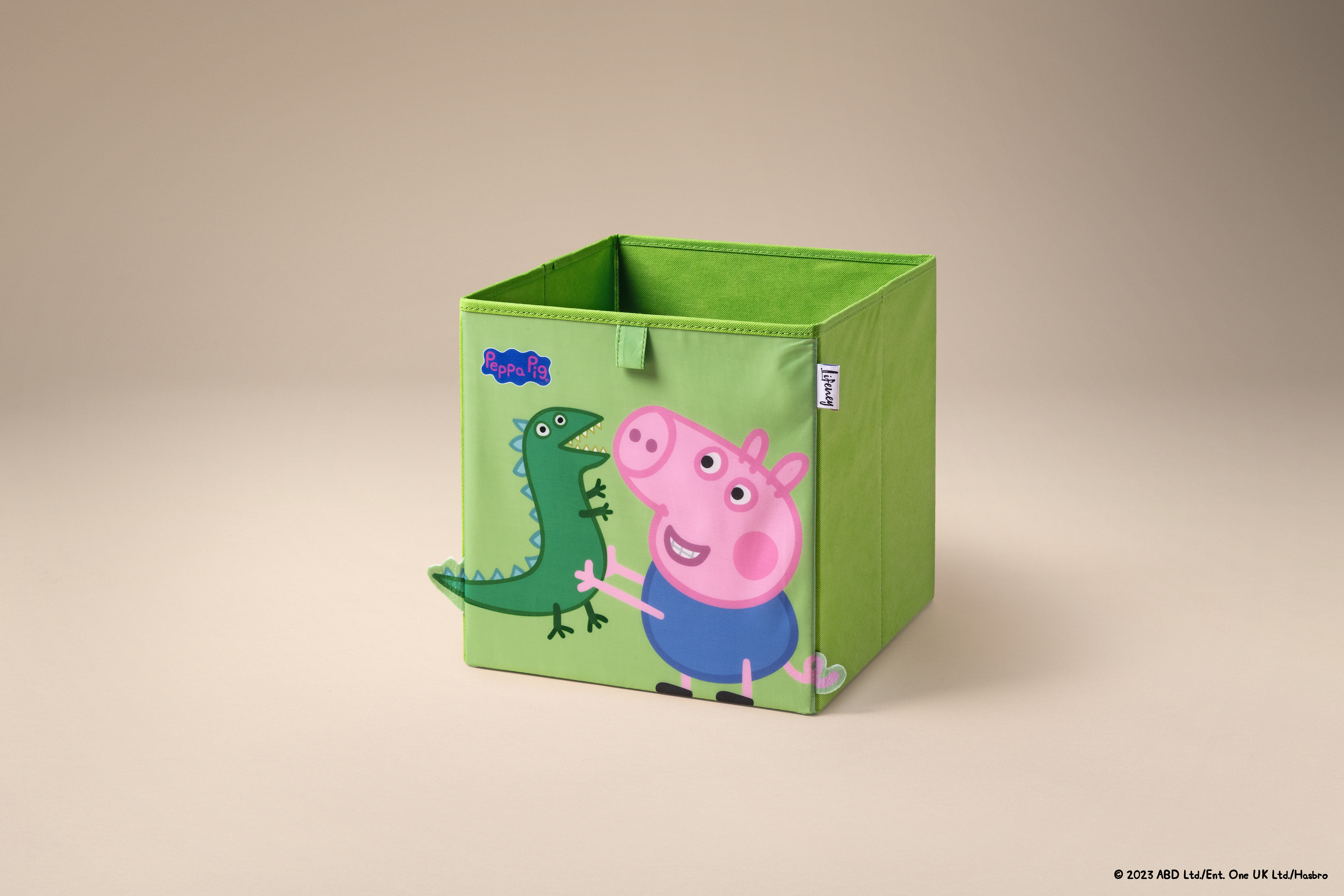 Caja de Almacenamiento Lifeney George y Dino con Detalles en 3D, Diseño de Peppa Pig, Ideal para Organizar Juguetes, 5 Años de Garantía