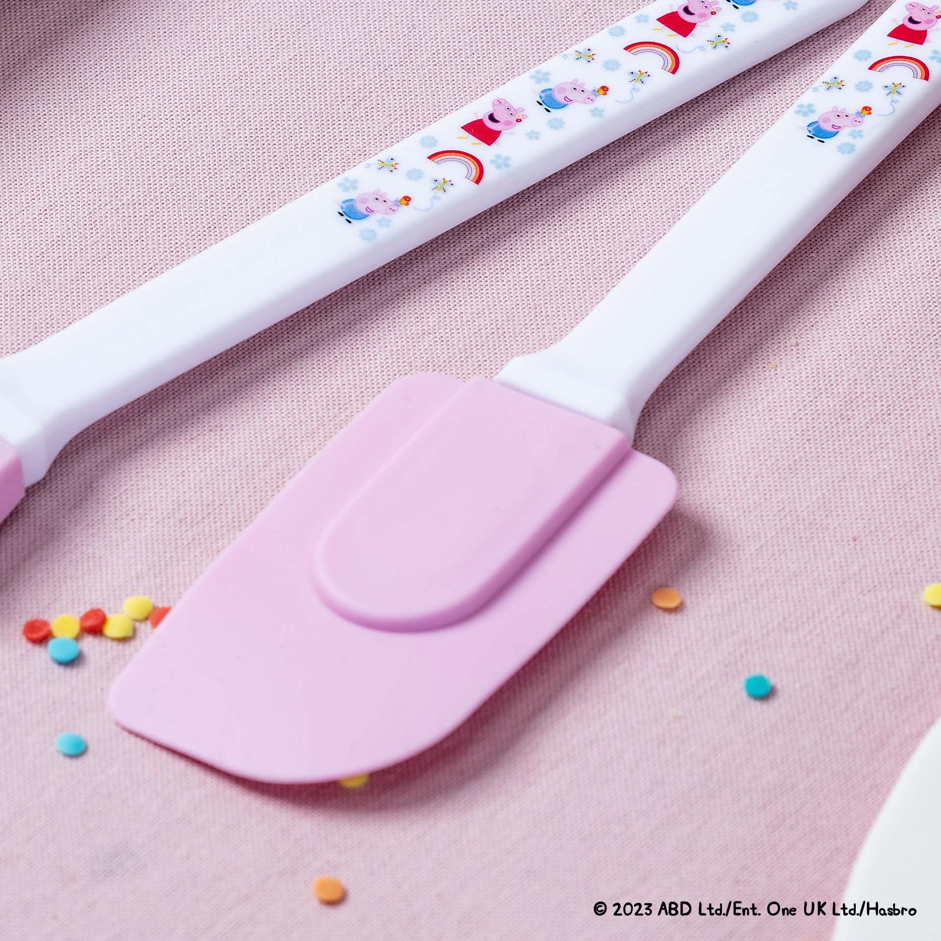 Dr. Oetker Espátula de Silicona Peppa y George, Herramienta de Cocina Versátil y Duradera, Ideal para Hornear y Cocinar, Diseño de Peppa Pig, Producto Oficial