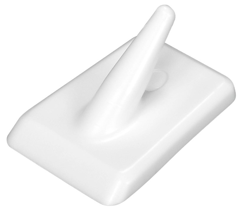 4 Perchas Adhesiva Plastico Blanco 3,5 cm