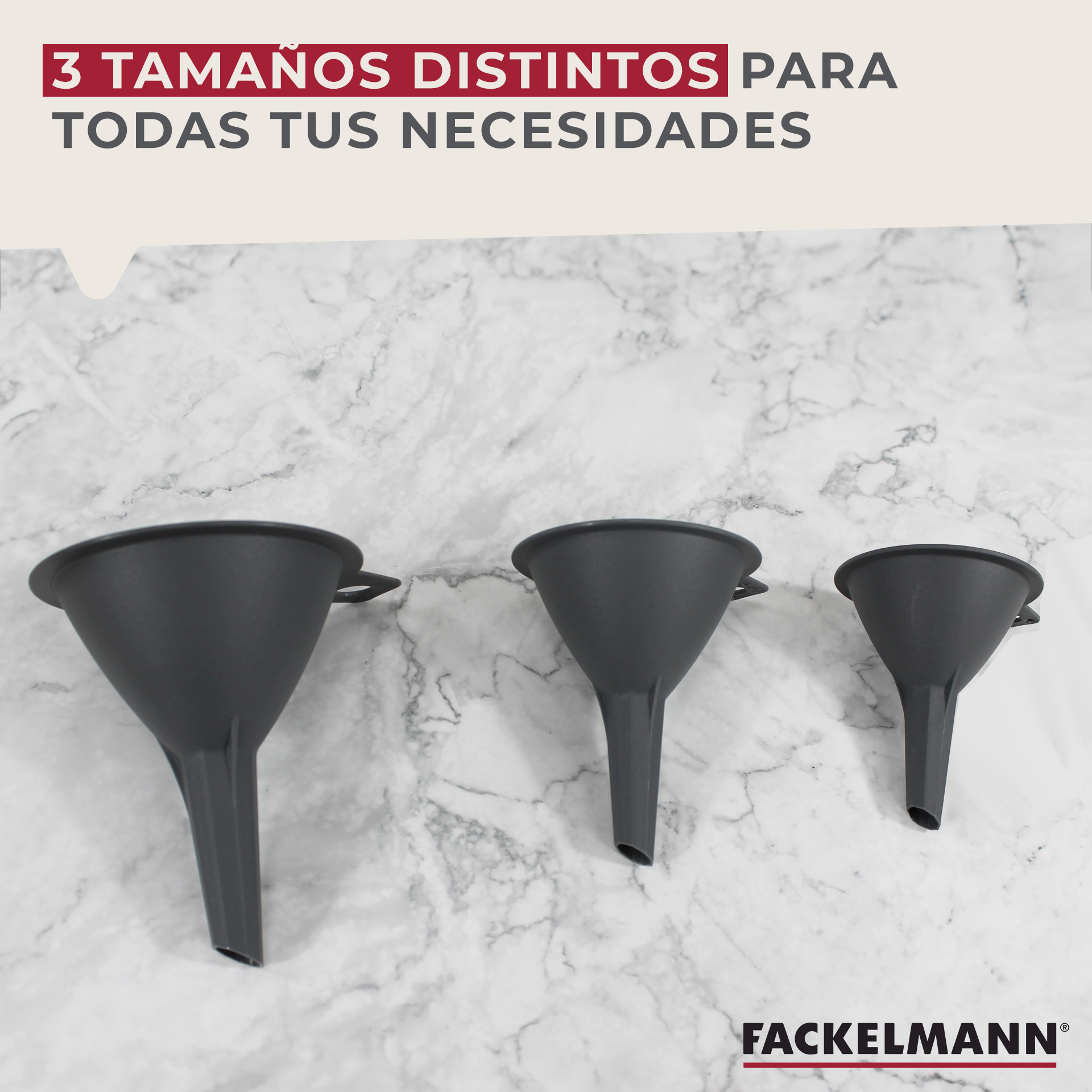 Set embudos de 8, 9 y 11 cm